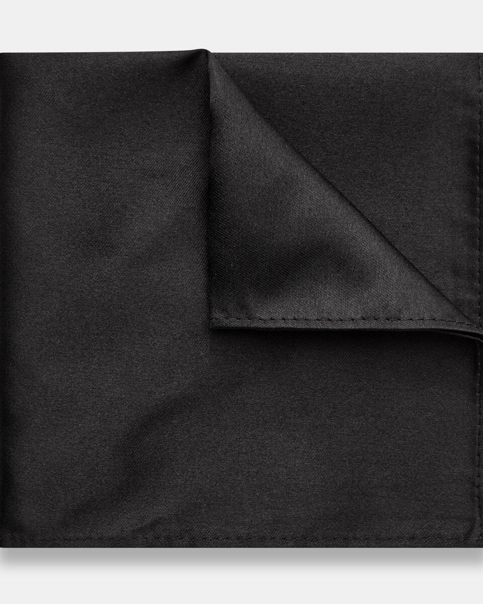 Black Satin Silk Pocket Square